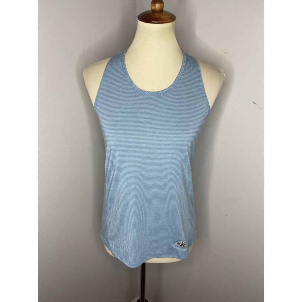 Tracksmith Womens Horizon Tank Top Running Blue Stripe Racerback Medium